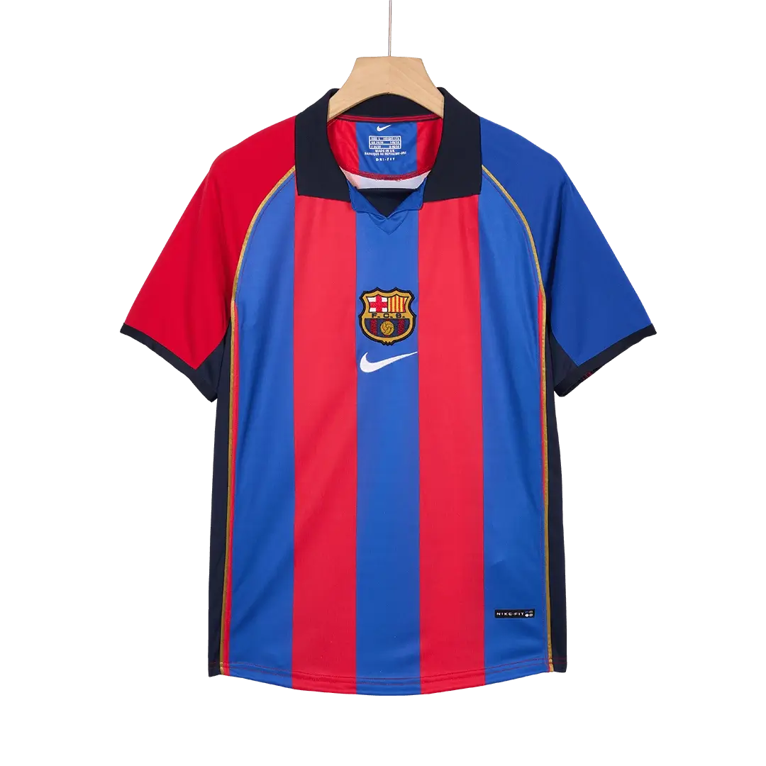 XAVI #6 Retro Barcelona 2001/02 Home Soccer Jersey