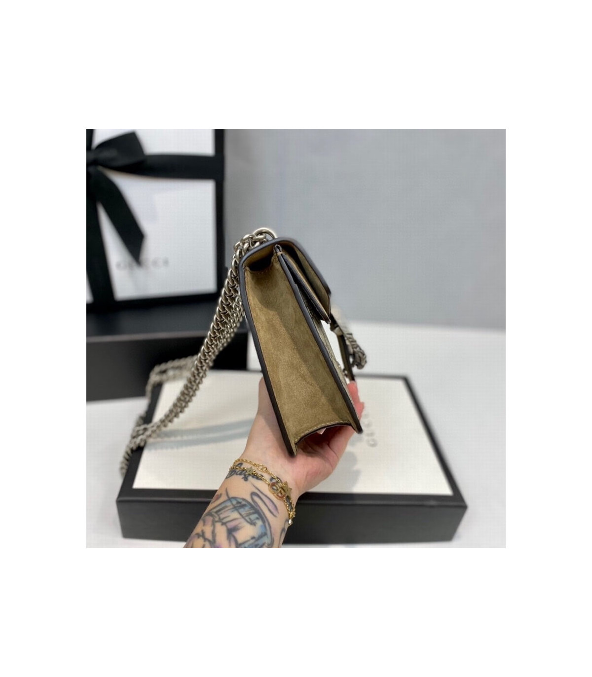 Gucci Dionysus GG Supreme Mini Bag Apricot