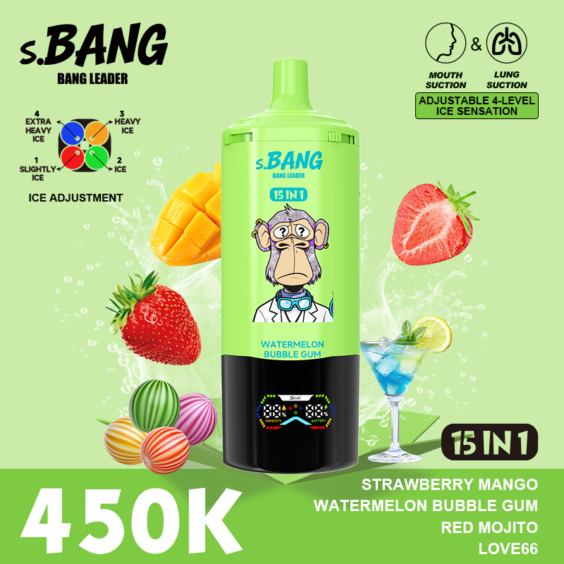 Bang 450K Puffs 15-in-1 Prefilled Vape | 15 Flavors,  Rechargeable