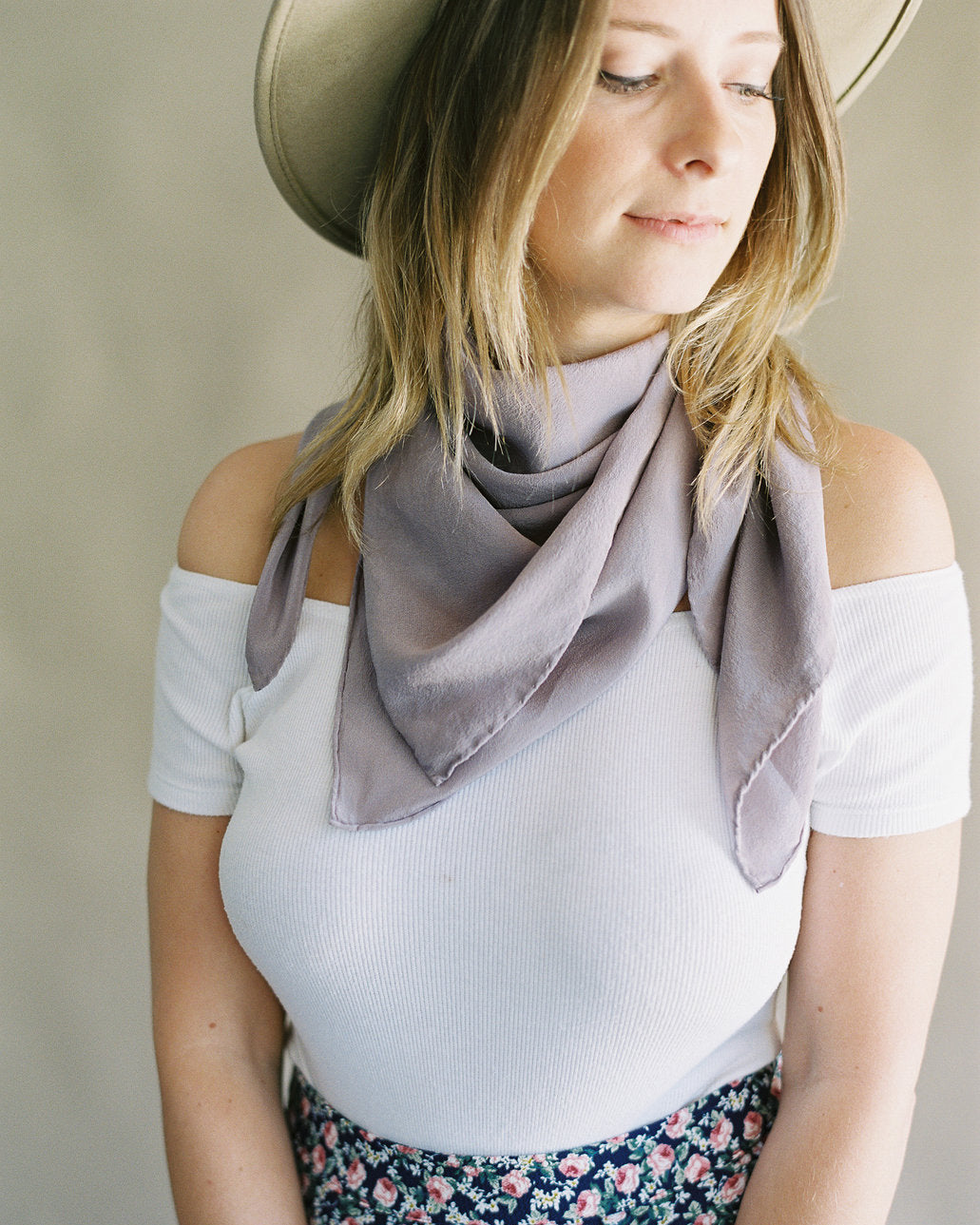‘The Classic’ Washable Silk Scarf in Lilac