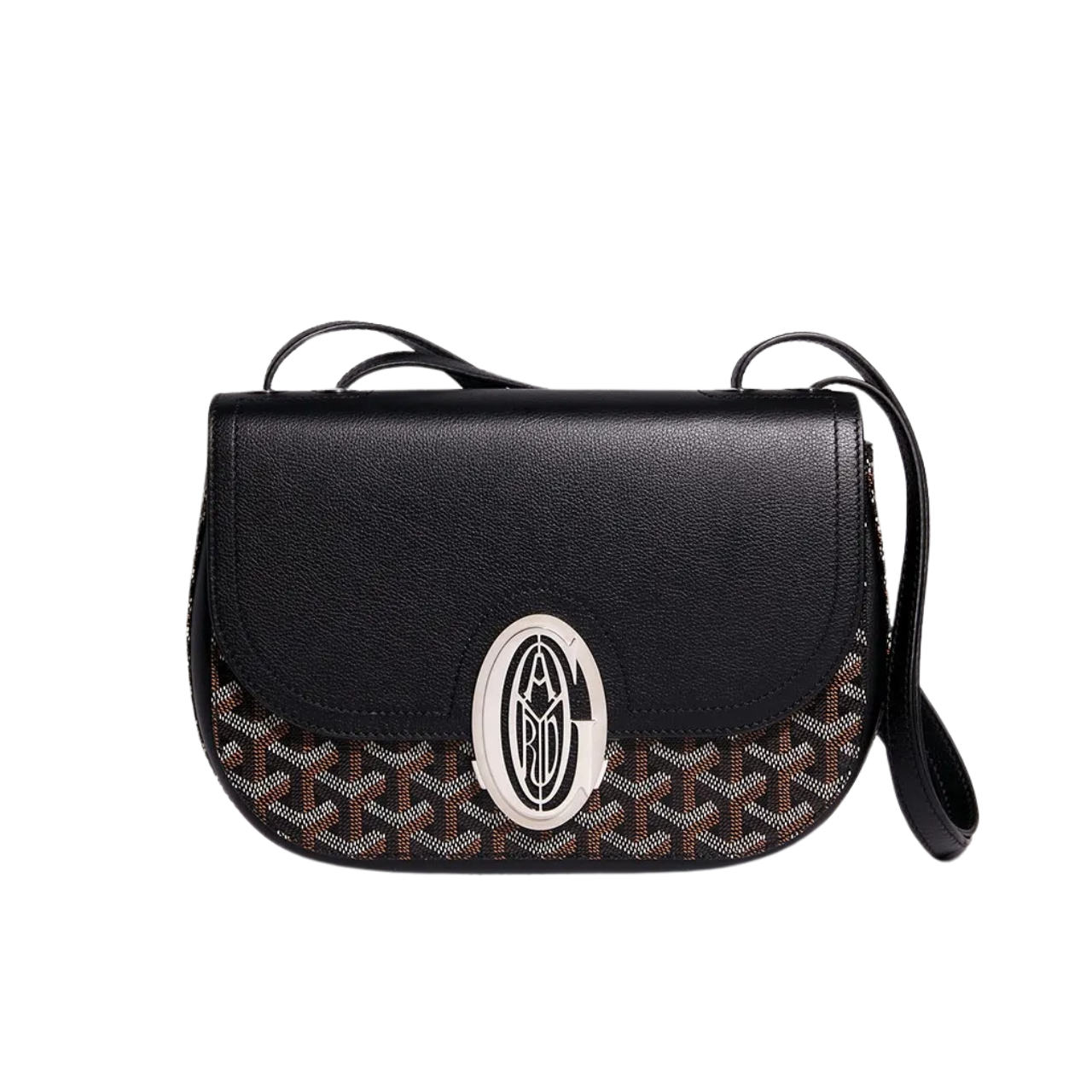 Goyard 233 Bag 25 Cm Black Calfskin And Goyardine Canvas