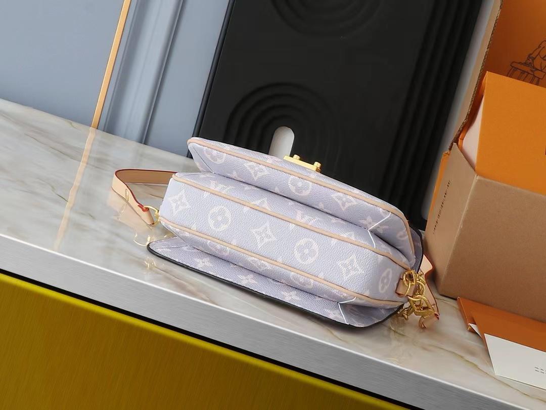 Louis Vuitton Pochette M Tis East West Coated Canvas Trianon Purple Gray 21Cm M12429