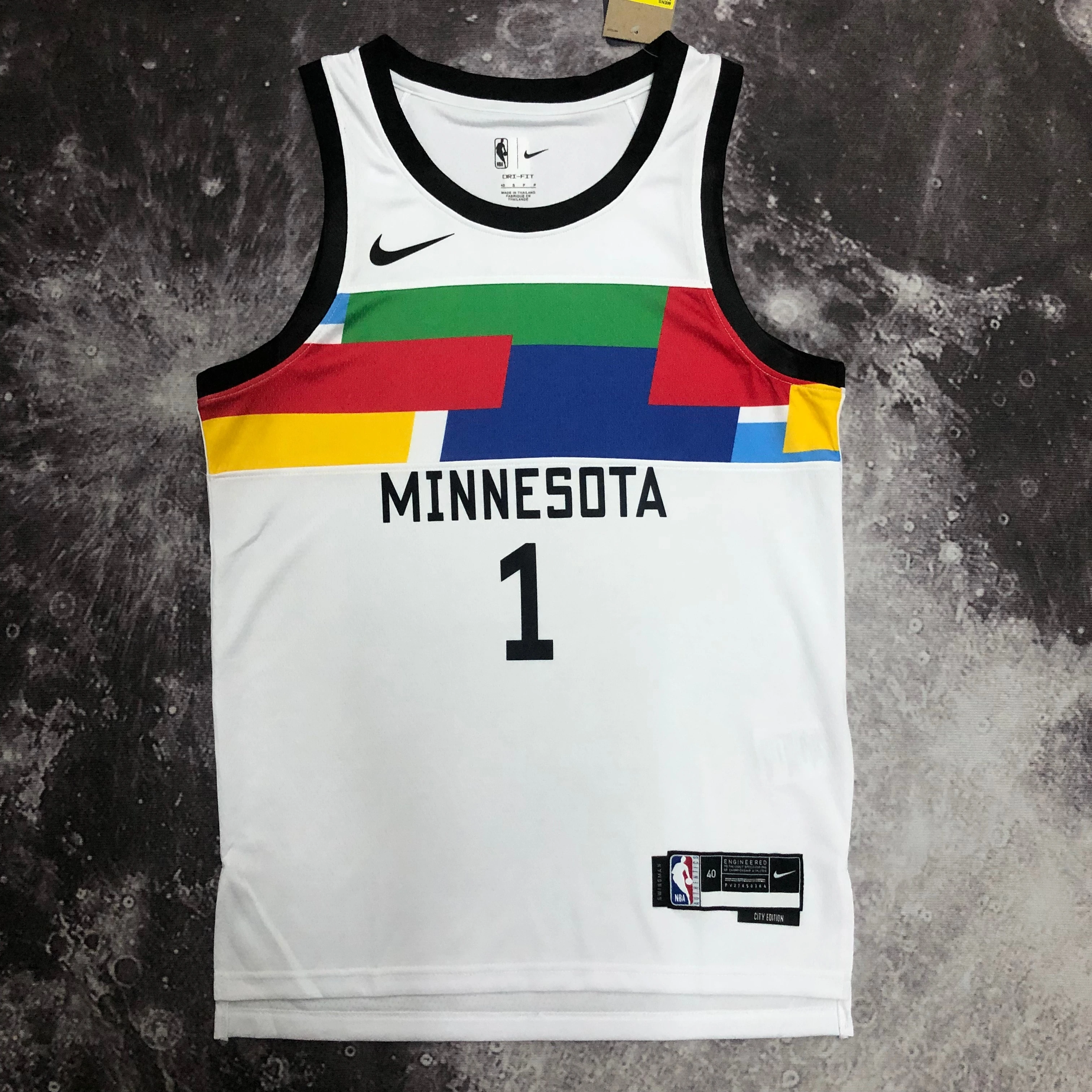 2023 NBA Minnesota Timberwolves 1 Edwards Basketball Jersey
