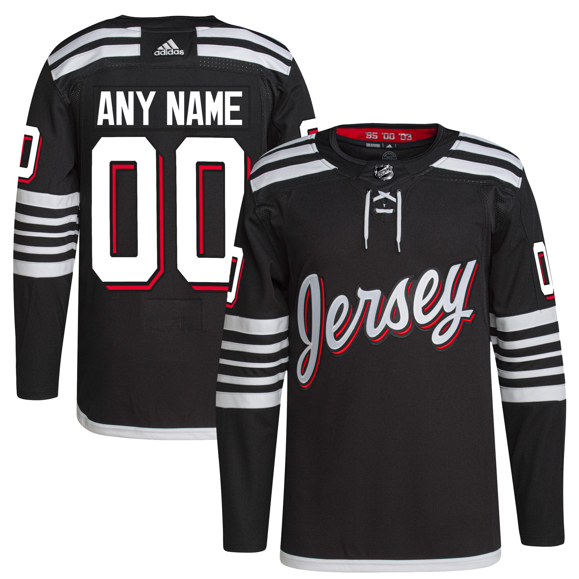 New Jersey Devils adidas  Alternate 2021/22 Primegreen Authentic Custom Jersey – Black