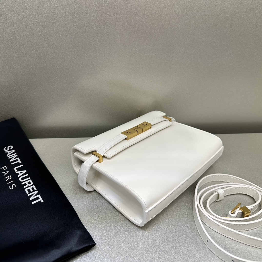 Saint Laurent Manhattan Small Shoulder Bag In Box Saint Laurent Leather White 19Cm