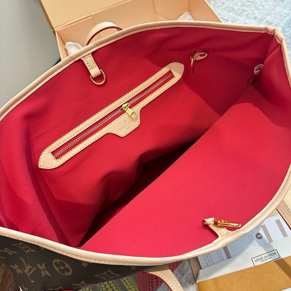 Louis Vuitton X Yayoi Kusama Neverfull MM Monogram Pumpkin Dots Red 31cm M46468