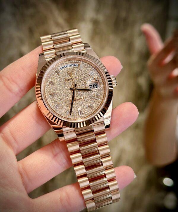 [Superclone] Rolex Day-Date 40mm Diamond – Paved Dial President 228235