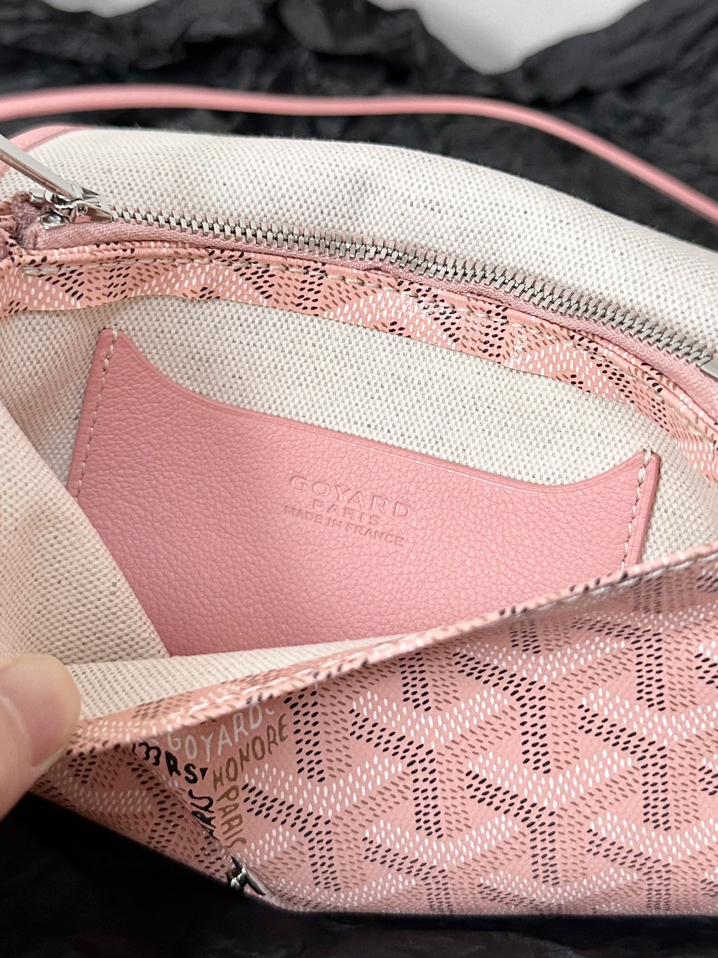 Goyard Plumet Pocket Wallet 20cm Pink Goyardine Canvas And Lambskin Trim
