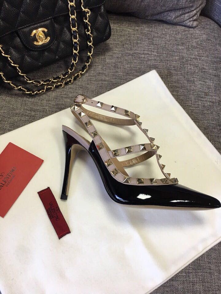 Valentino Patent Rockstud Caged Pump 100Mm Black Zw2S0393Vnwn91
