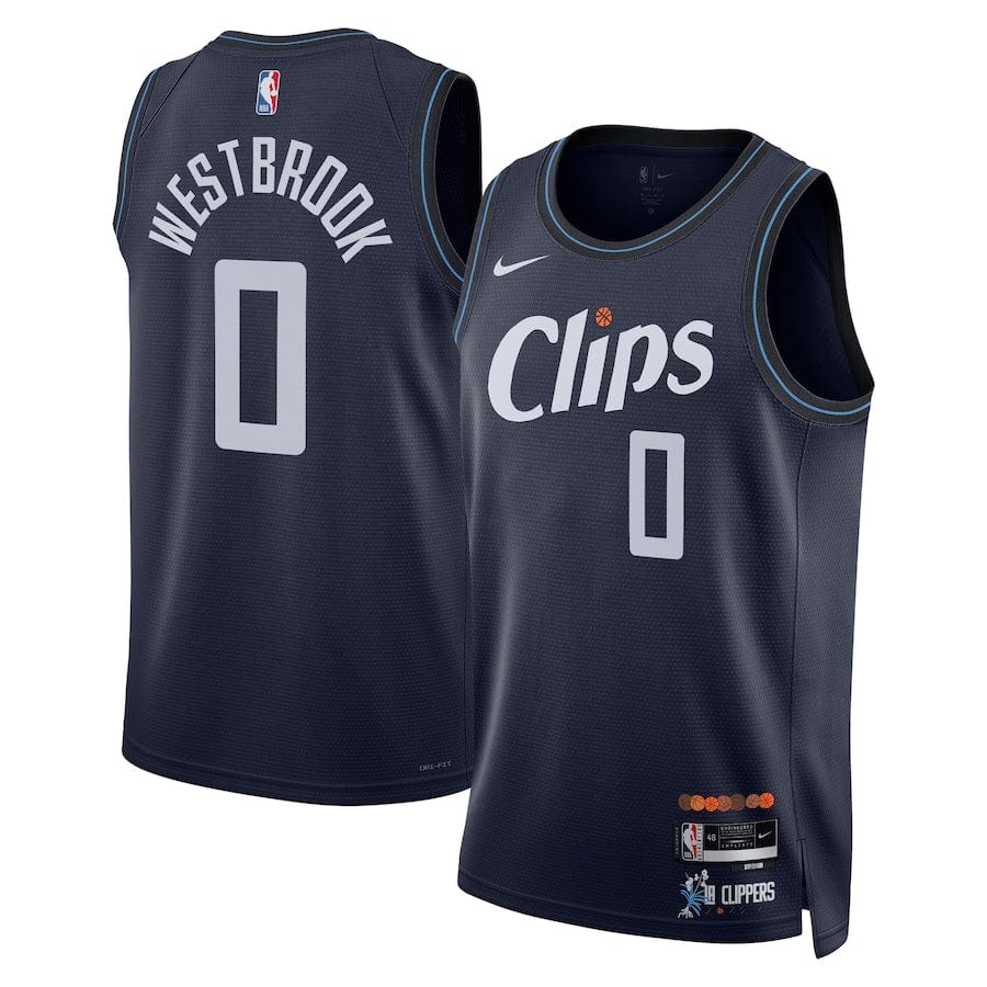 Russell Westbrook 0 LA Clippers  City Edition  2023-2024 seasonJersey - Navy