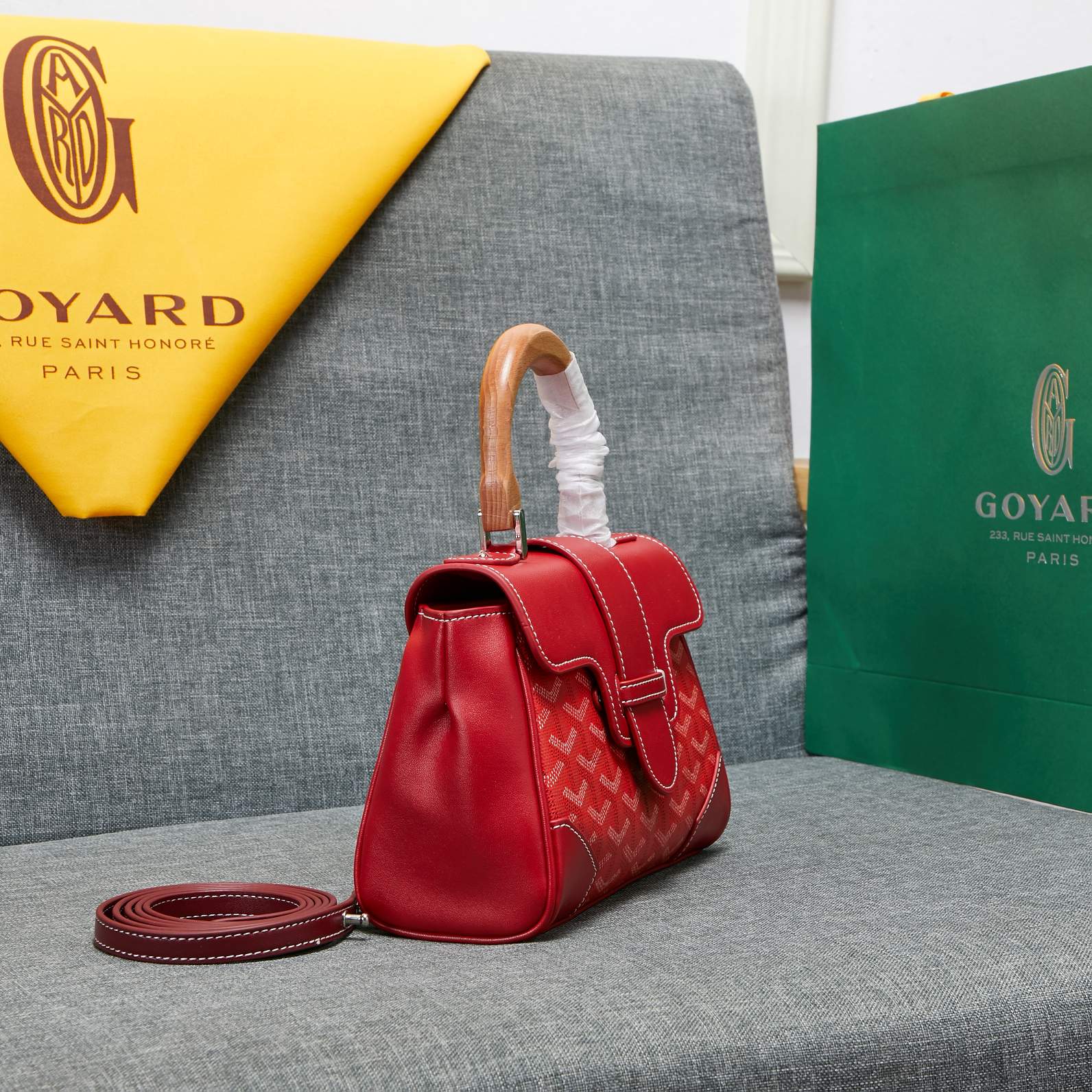 Goyard Saigon Souple Mini Bag Red Canvas 20cm