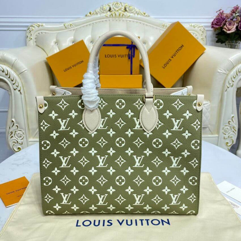 Louis Vuitton Onthego MM Tote Monogram Empreinte ‘Kaki Beige’ 35cm