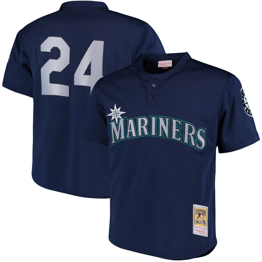 Ken Griffey Jr. Seattle Mariners Mitchell&Ness Cooperstown Collection Mesh Batting Practice Jersey Navy