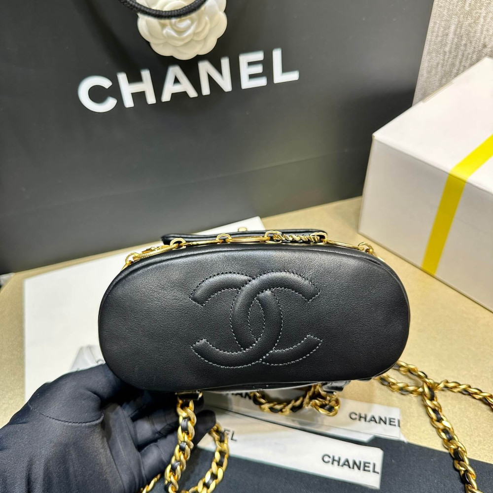 Chanel Small Backpack in Black Calfskin