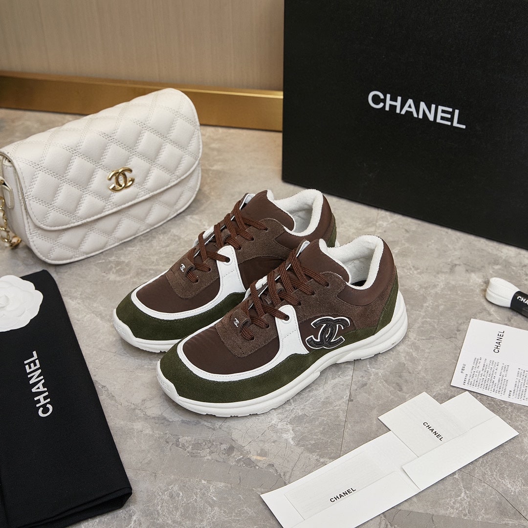 Chanel Cc Suede Brown Green