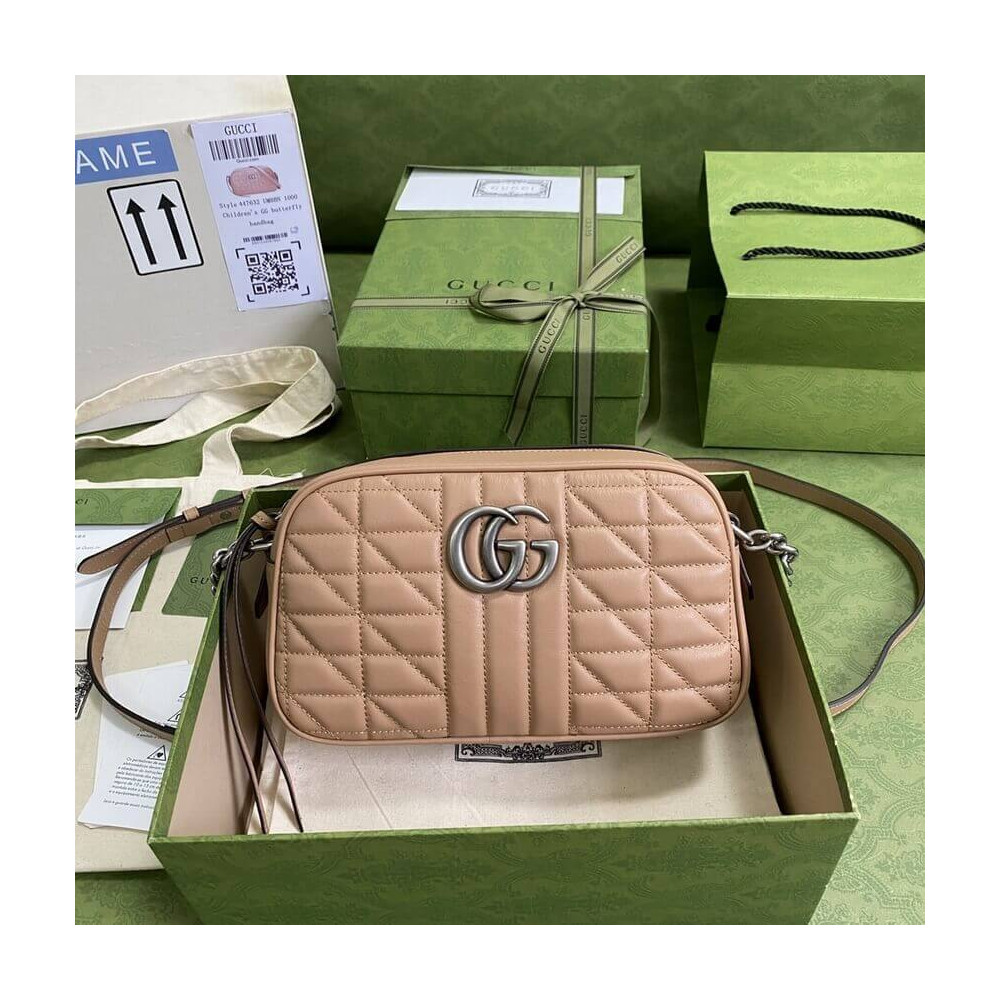 Gucci GG Marmont Small Shoulder Bag Rose Beige