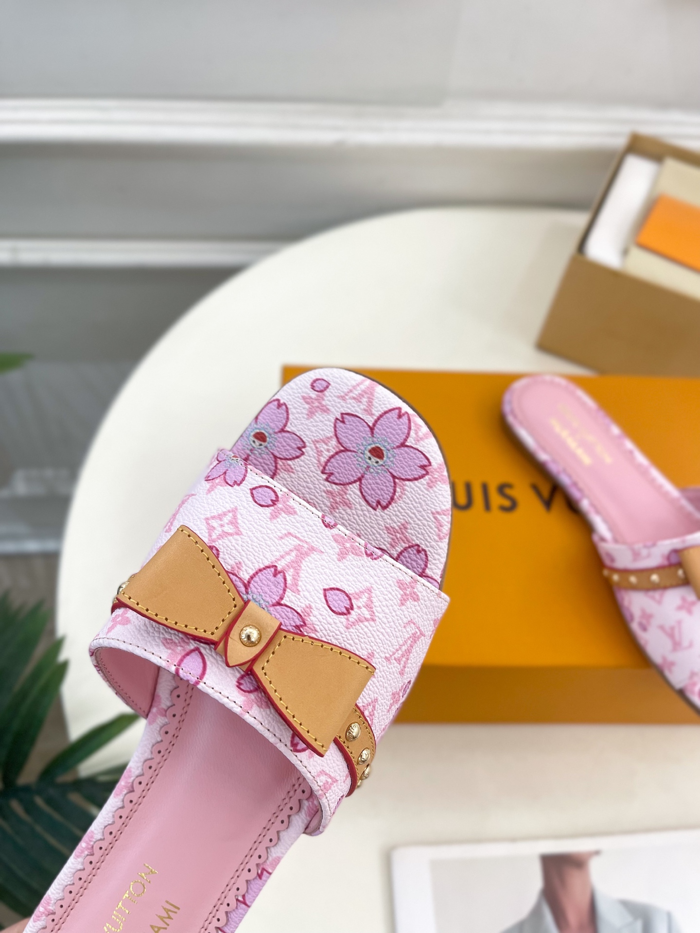 Louis Vuitton x Takashi Murakami Cherry Blossom Flat Slide Sandal