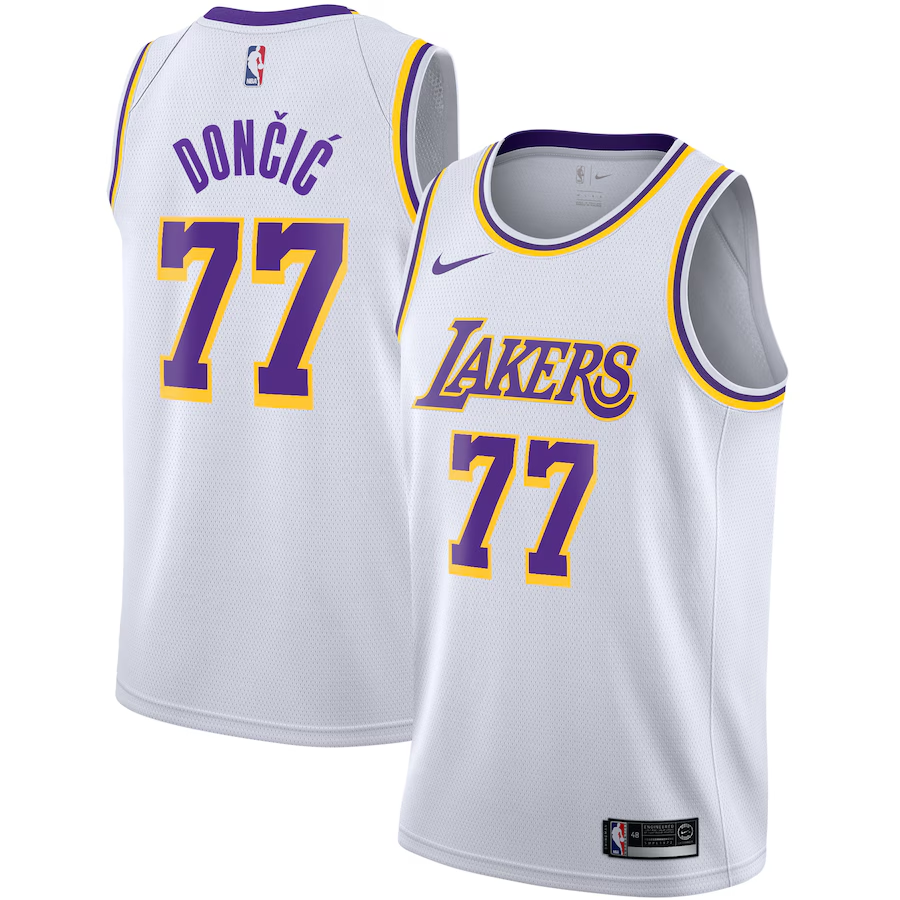 Los Angeles Lakers Nike Association Edition Swingman Jersey - White - Luka Dončić