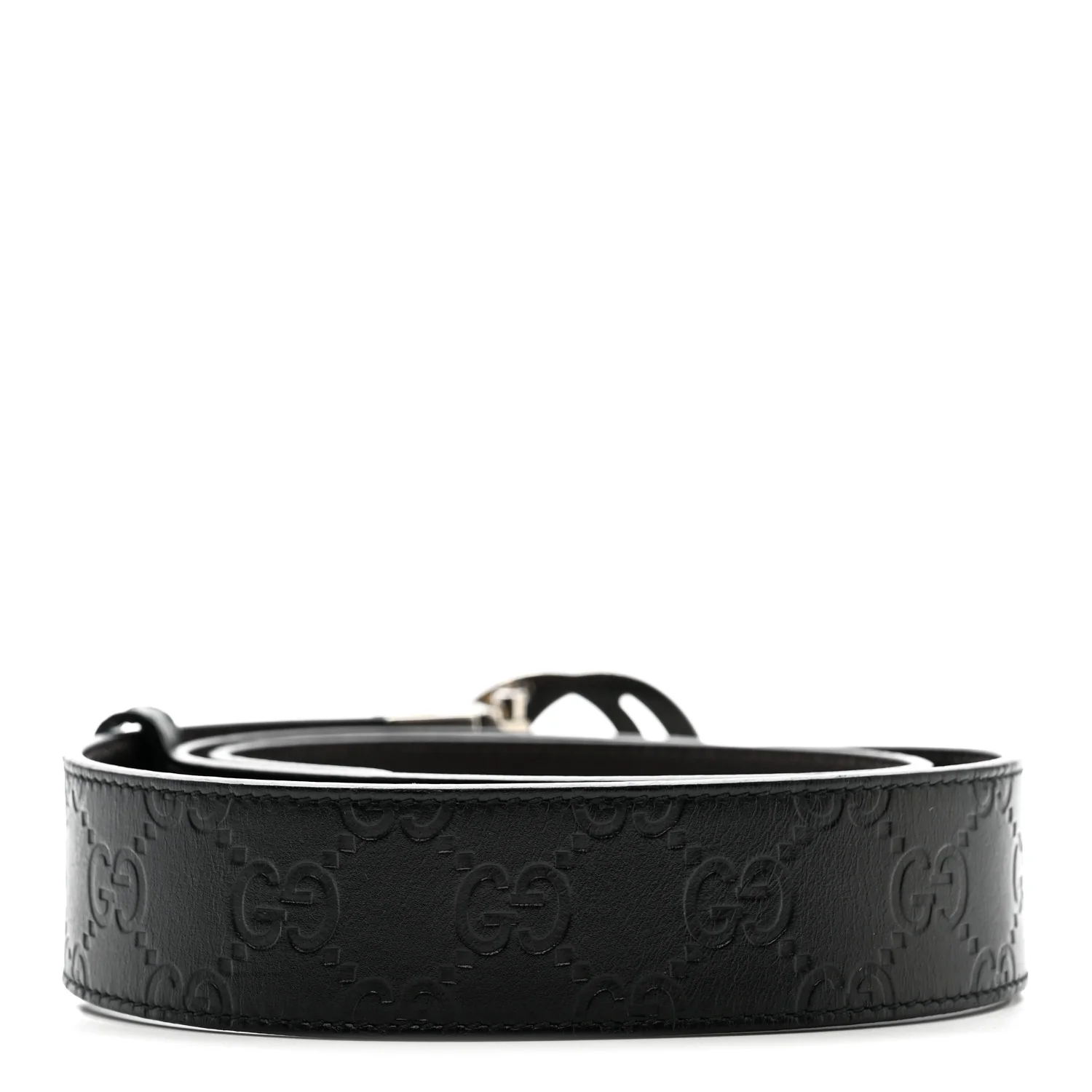 Guccissima Signature Interlocking G 37mm Belt 85 34 Black