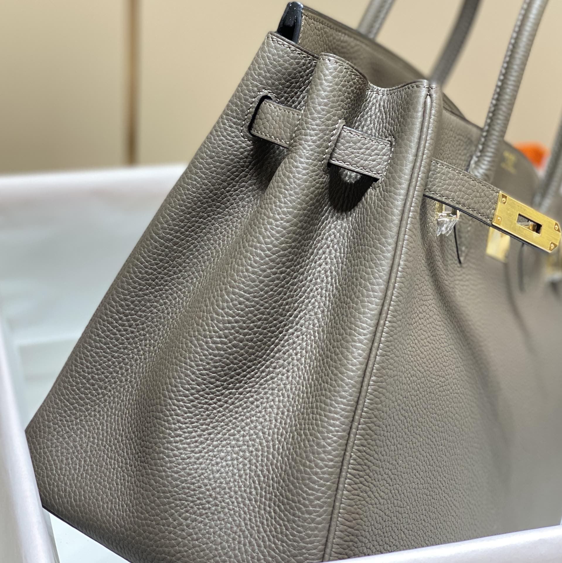 Hermes Birkin 35Cm Dark Grey Togo Leather Gold Hardware