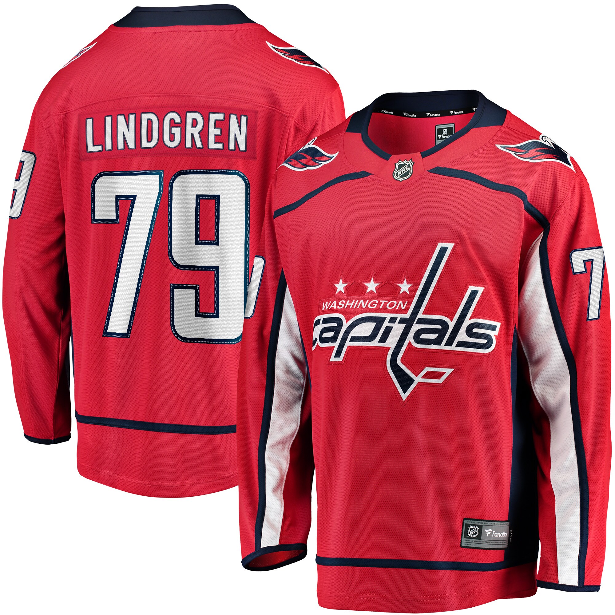 Charlie Lindgren Washington Capitals Fanatics Home Breakaway Player Jersey – Red