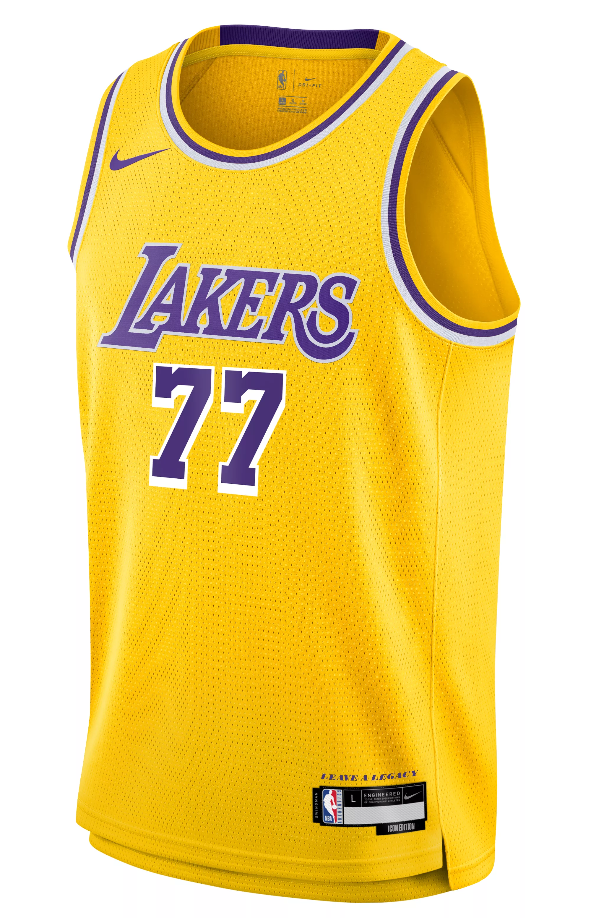 Youth Los Angeles Lakers Luka Doncic #77 Yellow Icon Jersey