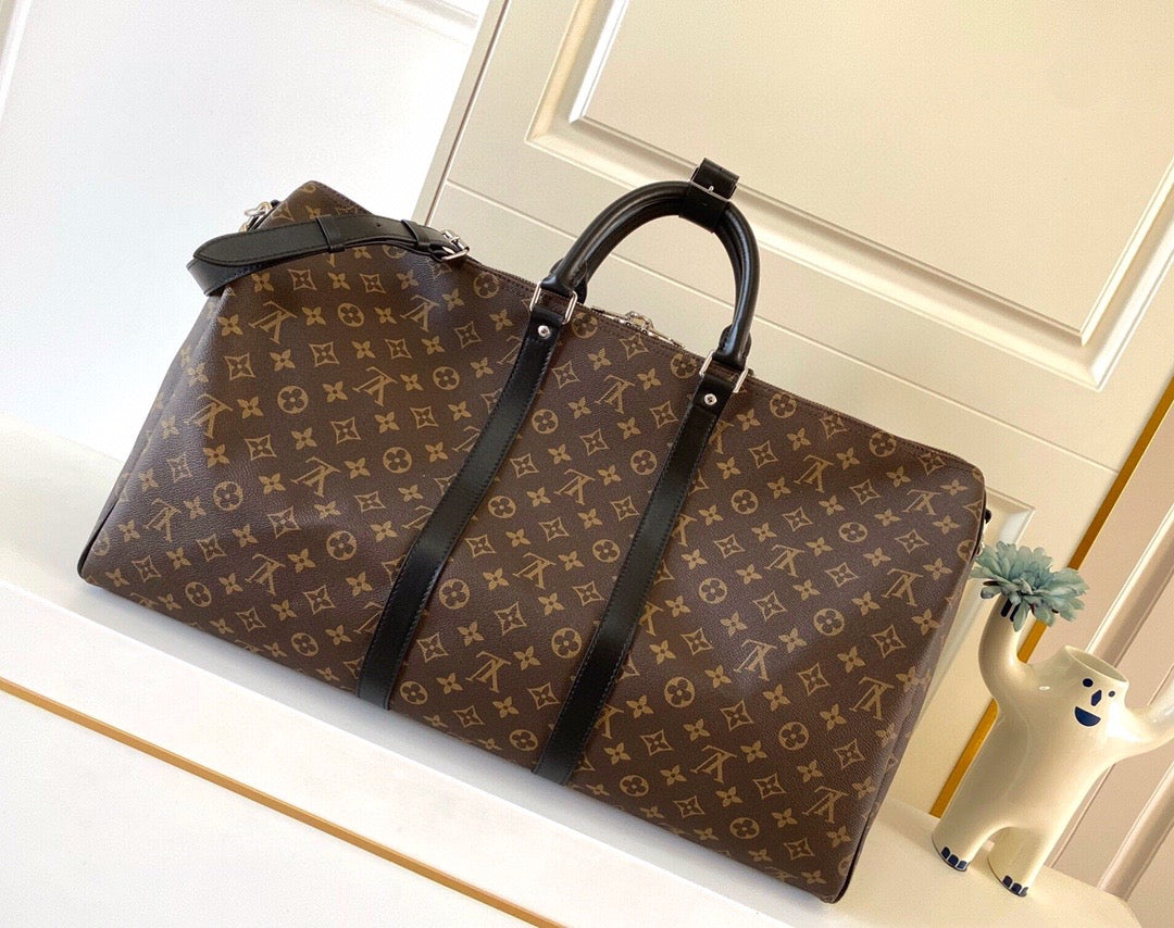 Louis Vuitton Keepall Bandouli Re 55 Monogram Macassar 55cm M56714