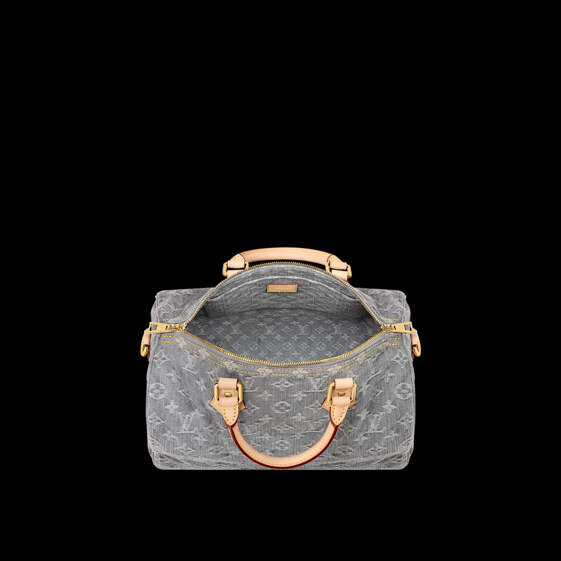 Louis Vuitton LV Speedy Soft 30 Monogram Denim Bag in Grey 30cm/ 11.8 in