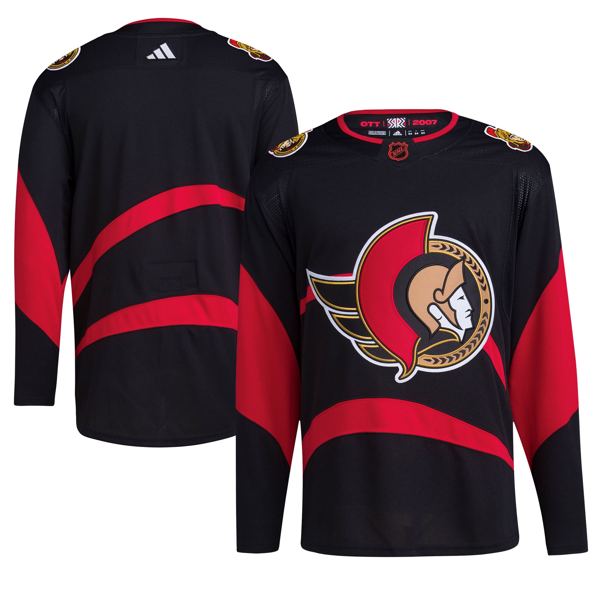 Ottawa Senators adidas Reverse Retro 2.0 Authentic Blank Jersey – Black