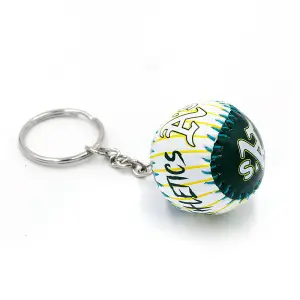 Baseball Keychain Pendant Oakland Athletics Green