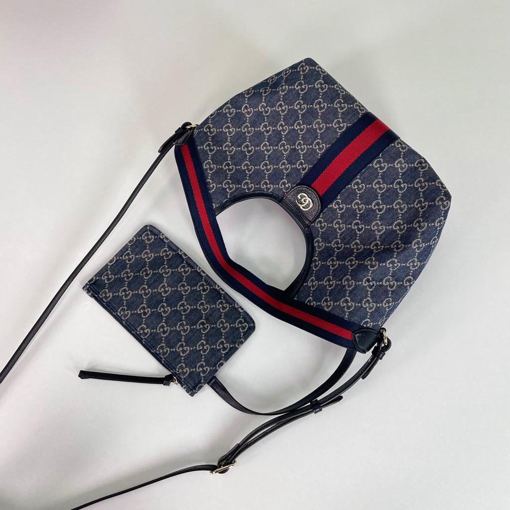 Gucci Giglio GG Denim Tote Bag 25cm/9.8in