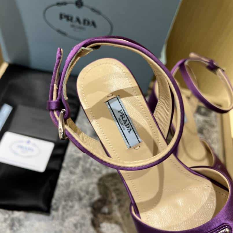 Prada High-Heeled Satin Sandals Violet 1Xp48B049F0030F135
