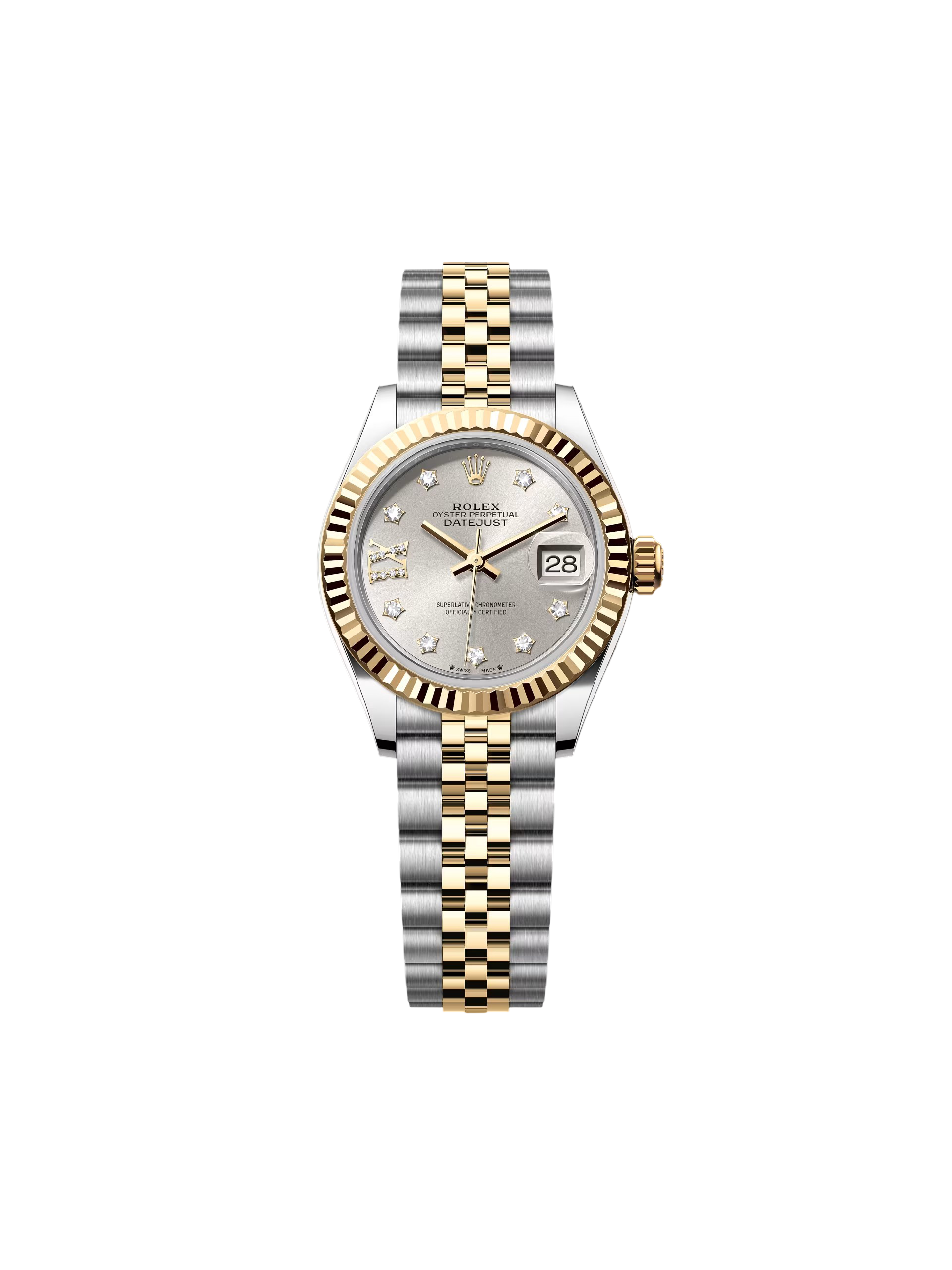 【Super Clone】RLX Lady-Datejust 28mm 279173 Silver Diamond Dial Oyster Bracelet