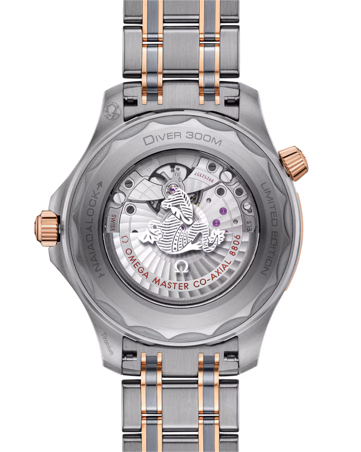 Omega Seamaster Diver 300M 42mm Grey Dial Titanium ‑ tantalum ‑ Sedna™ 18k Rose Gold Bracelet 210.60.42.20.99.001