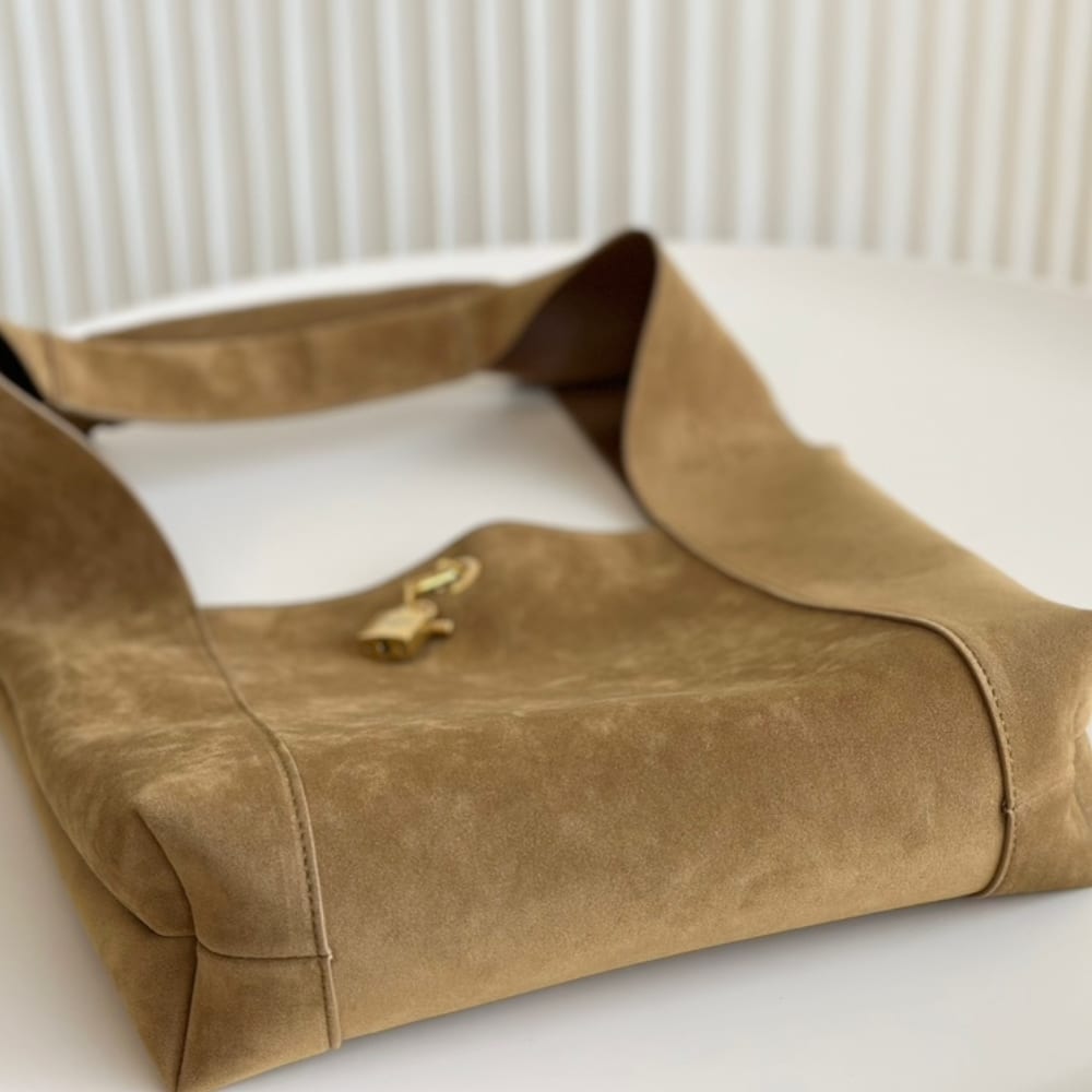 Saint Laurent Tanger In Suede Biscuit Brown 28Cm