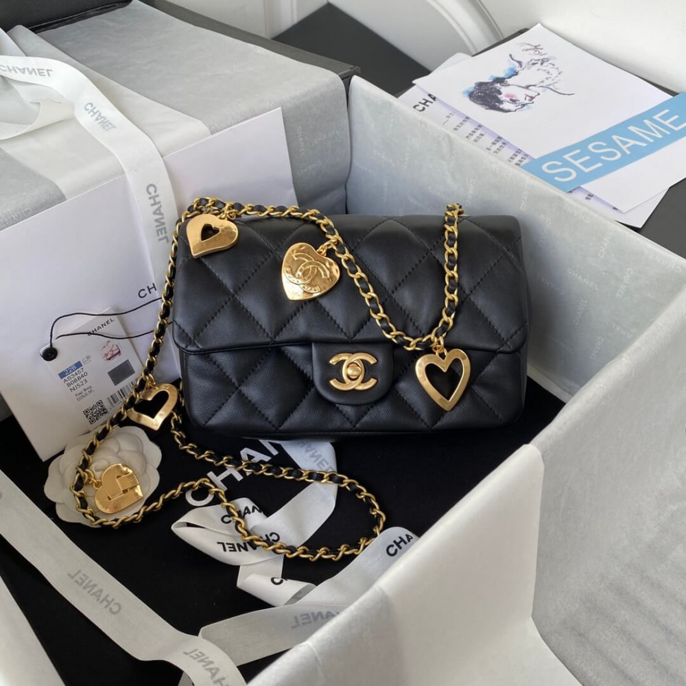 Chanel Mini Flap Bag 20cm Heart Chain