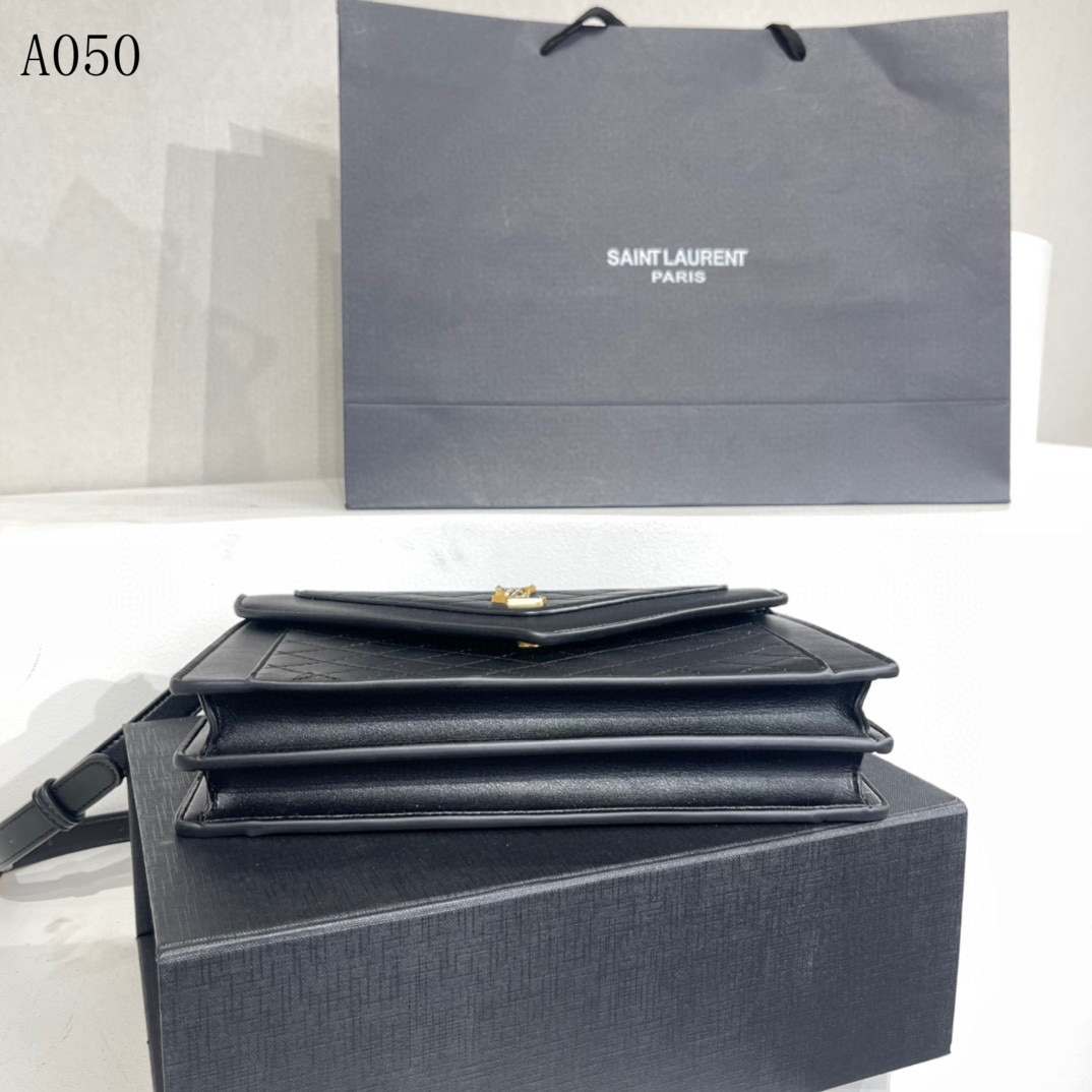 Saint Laurent Gaby Satchel In Quilted Black Gold 26Cm