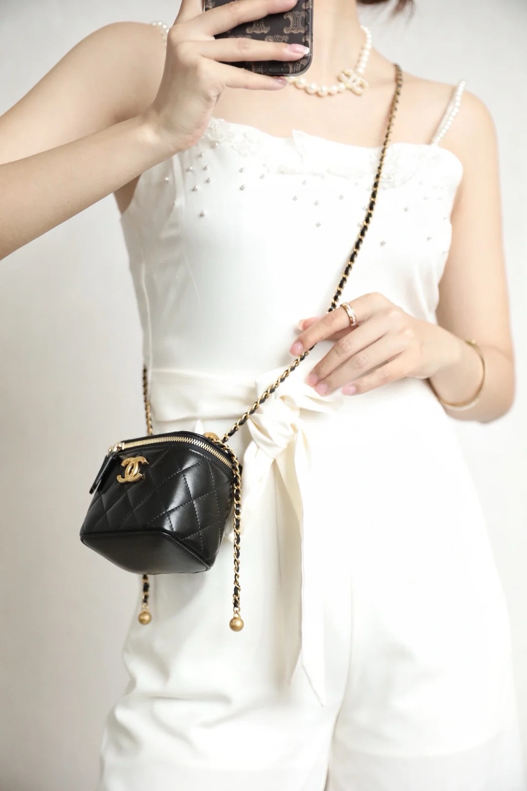 Chanel Small Vanity With Chain Black 12Cm/ 4.7in