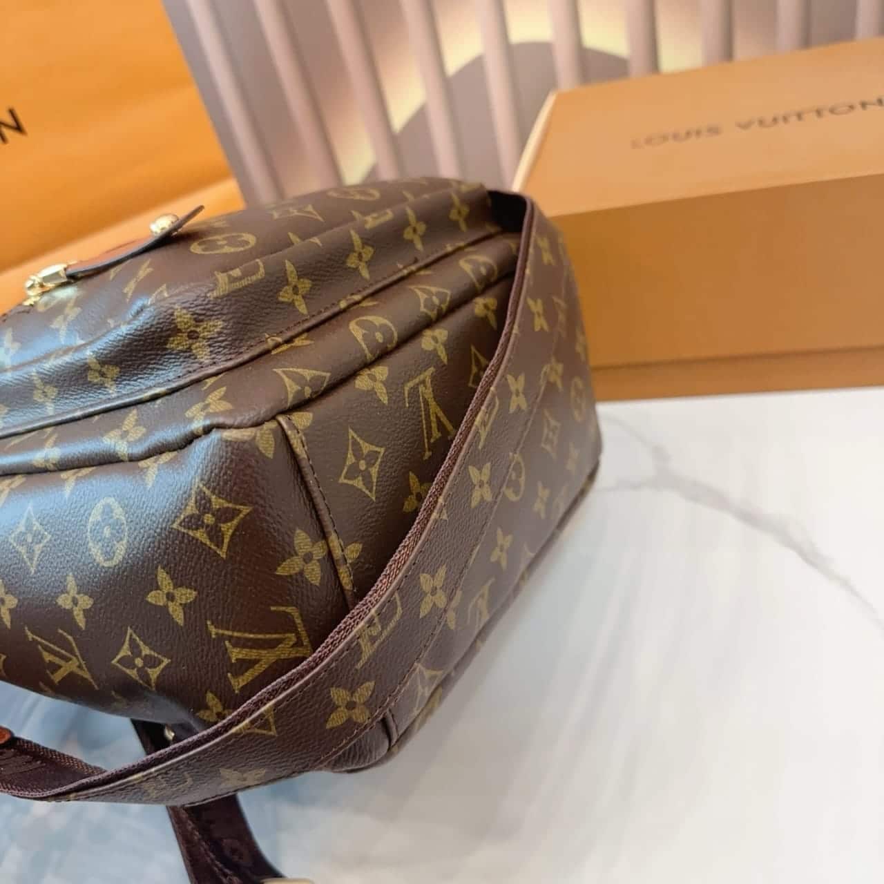 Louis Vuitton Backpack Monogram Dark Brown 28Cm