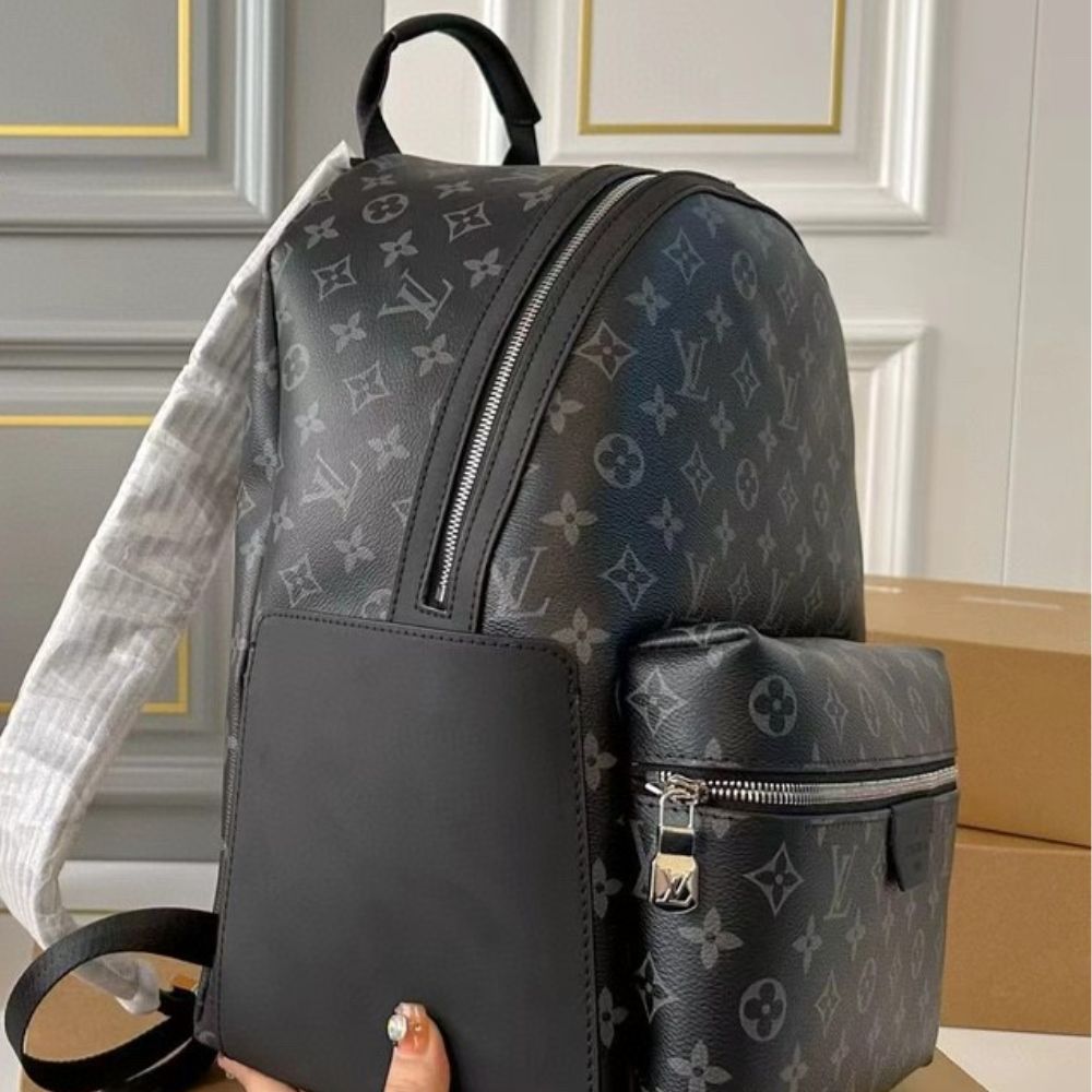 Louis Vuitton Discovery Monogram Eclipse Canvas Backpack Black 28Cm