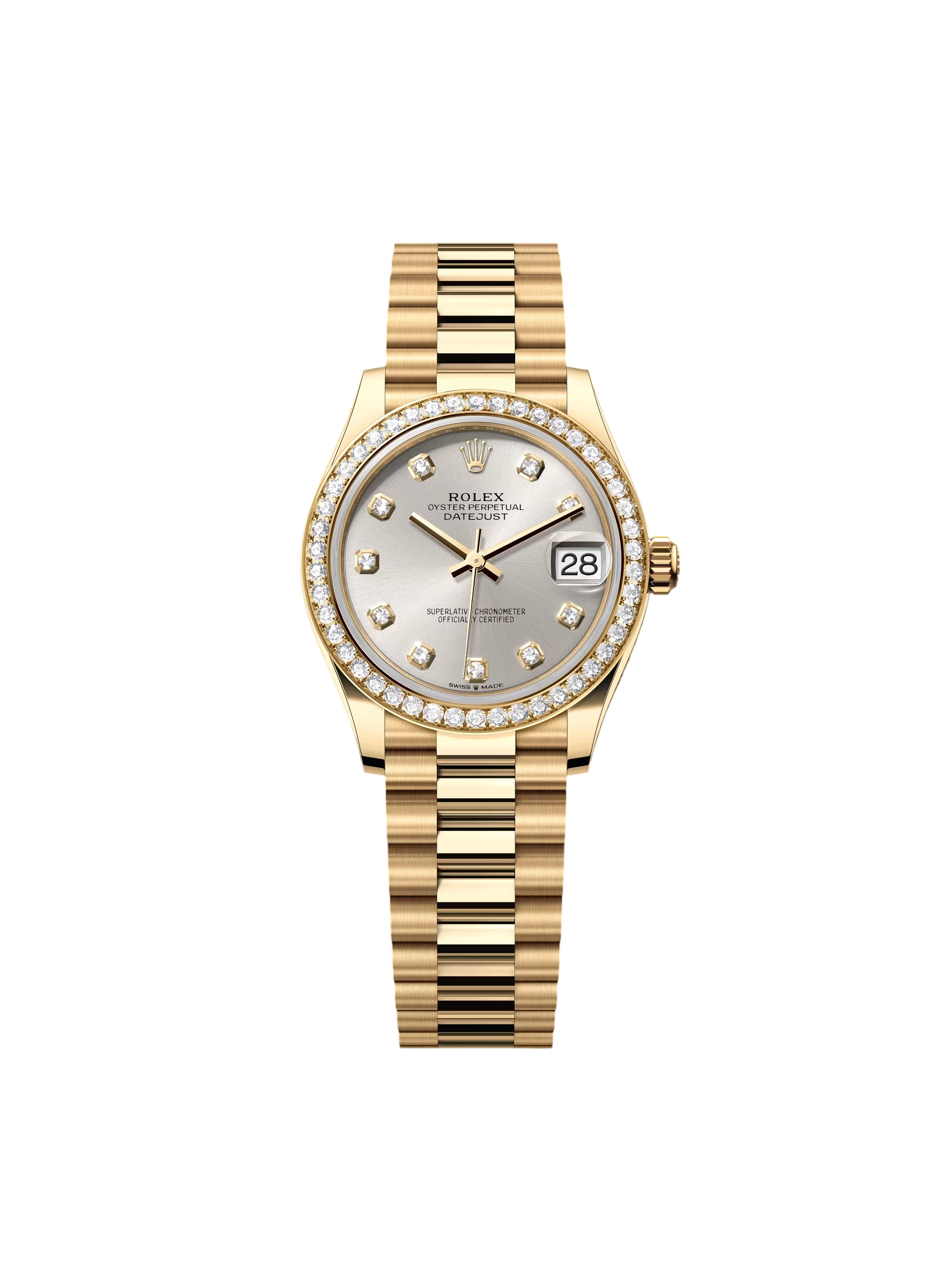 Rolex Datejust m278288RBR-0028 Silver 31mm Dial President Bracelet Watch