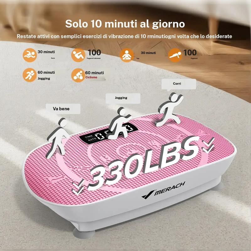 MERACH Piastra vibrante sottile, dispositivo di drenaggio linfatico, piattaforma vibrante per l'allenamento di tutto il corpo per la salute e il fitness