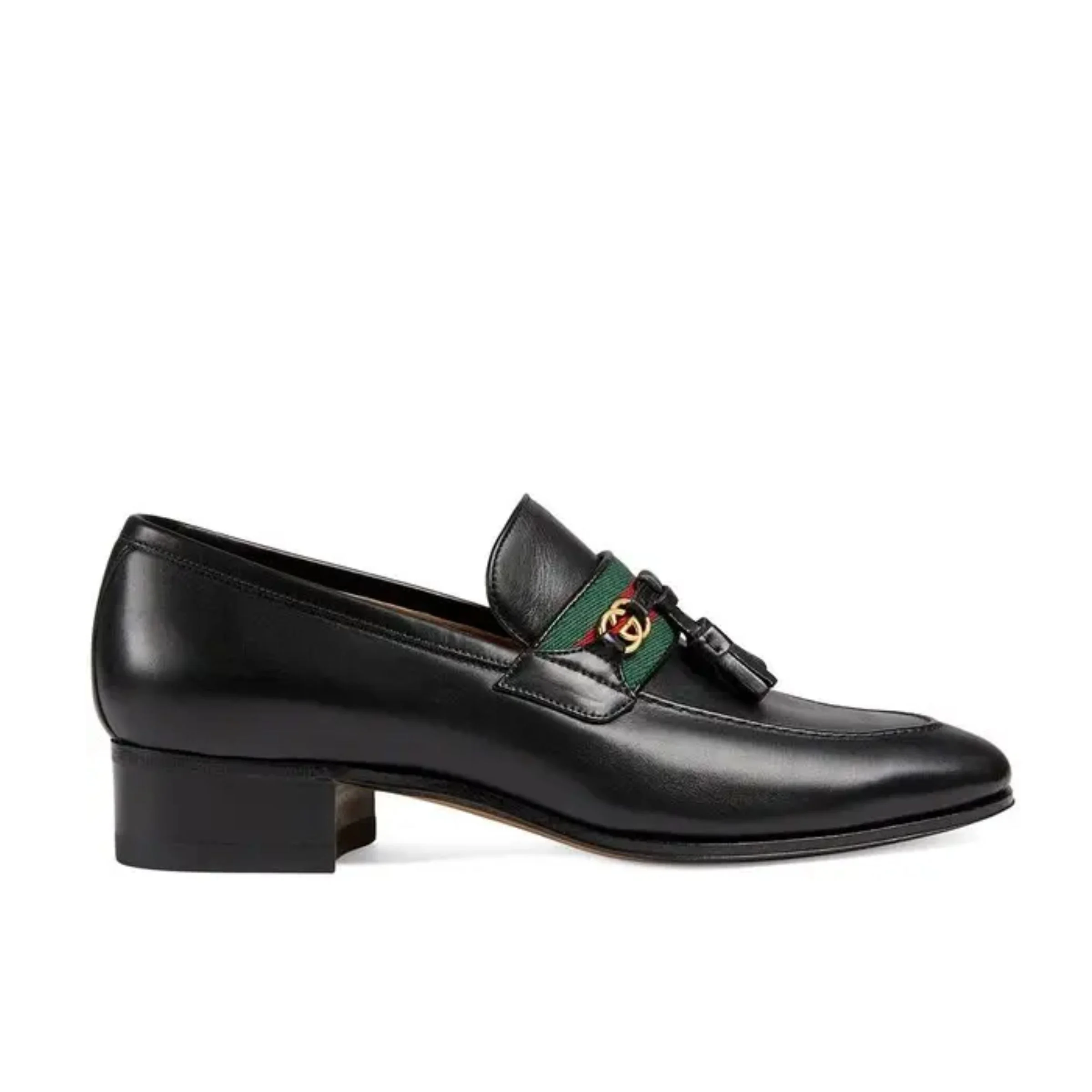 Gucci Unisex Leather Interlocking G Black