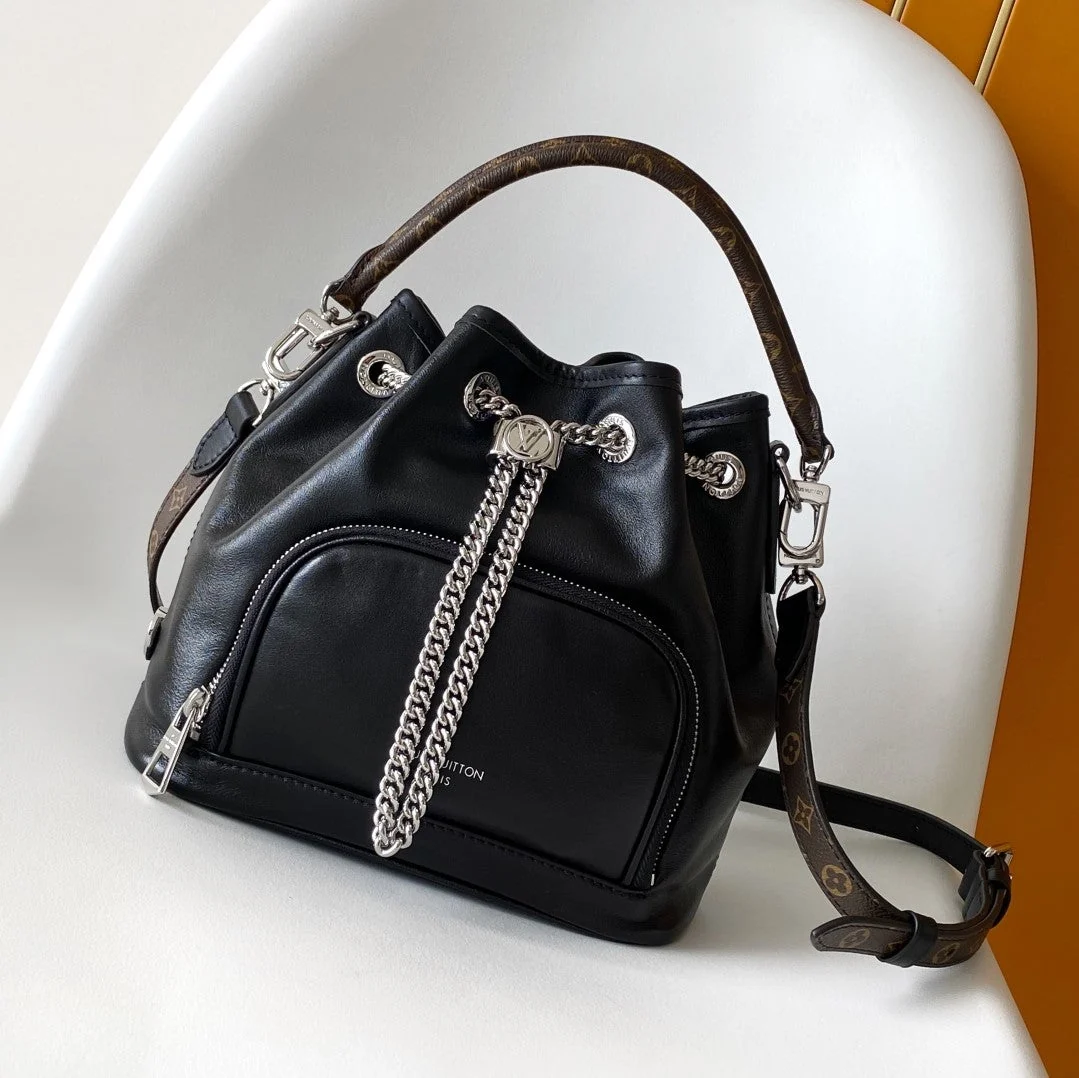 LV M14377 No Way Vibe Handbag 24cm Black Sheepskin & Cowhide HW