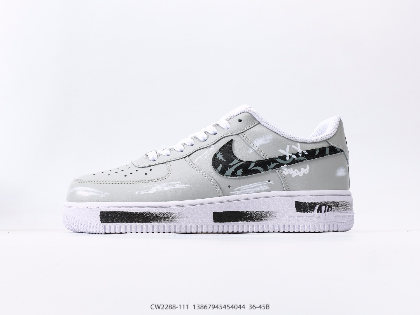 Nike Air Force 1 Low Grey Graffiti Custom