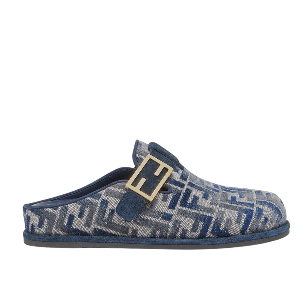 Fendi Feel Ff Mules Denim Blue 8r8448akzpf1pz7