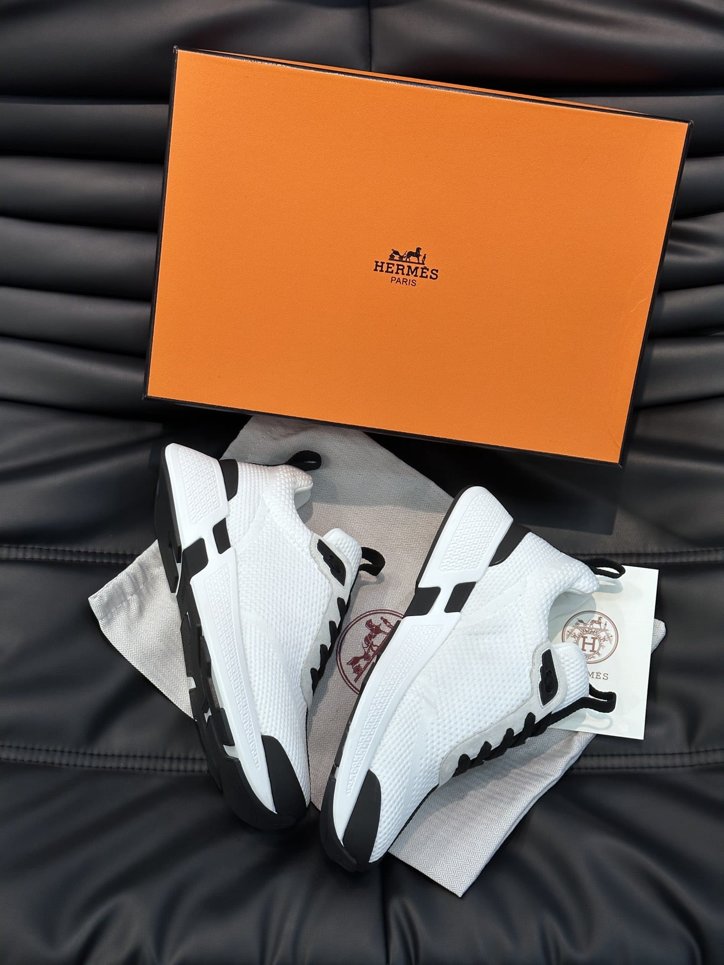 Hermes Heros Sneaker Black White H232985Zh90400