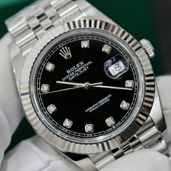 [Superclone] Rolex Datejust 41 mm Bright Black Dial Jubilee 126334
