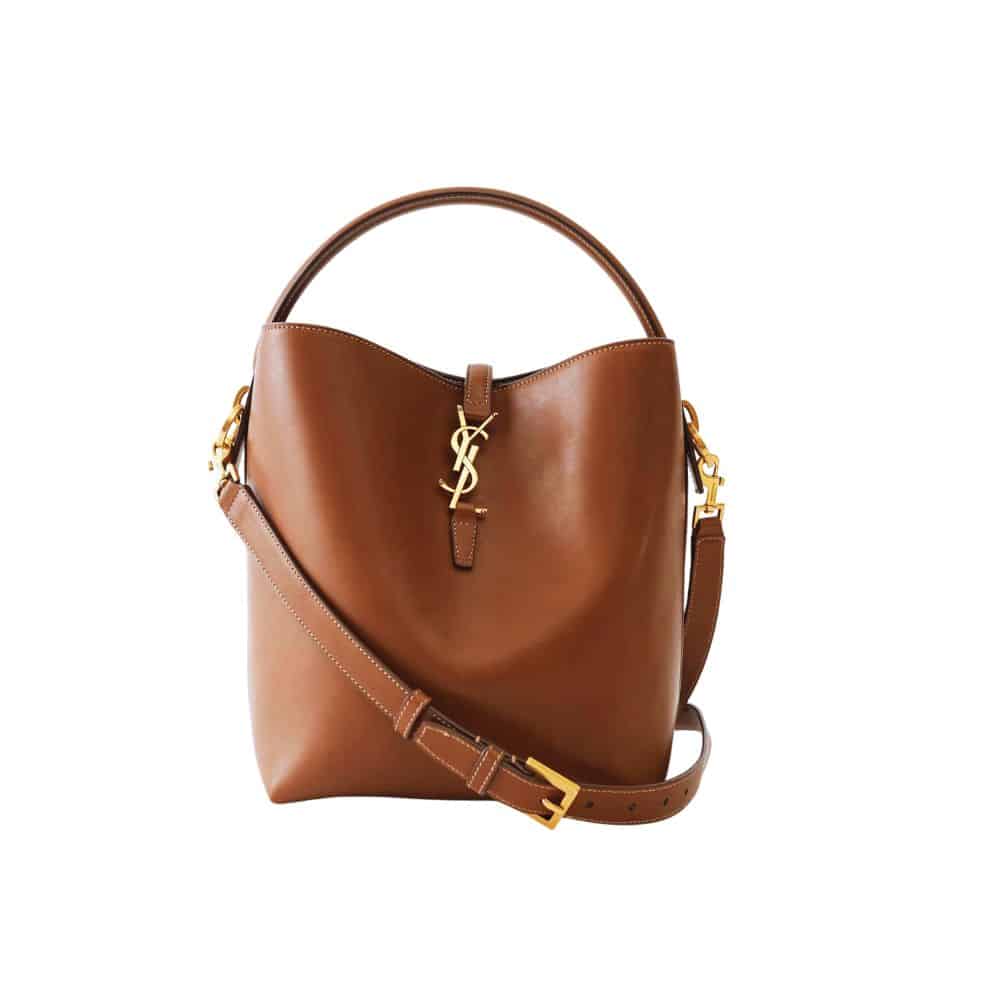 Saint Laurent Le 37 In Shiny Leather Brown 25Cm