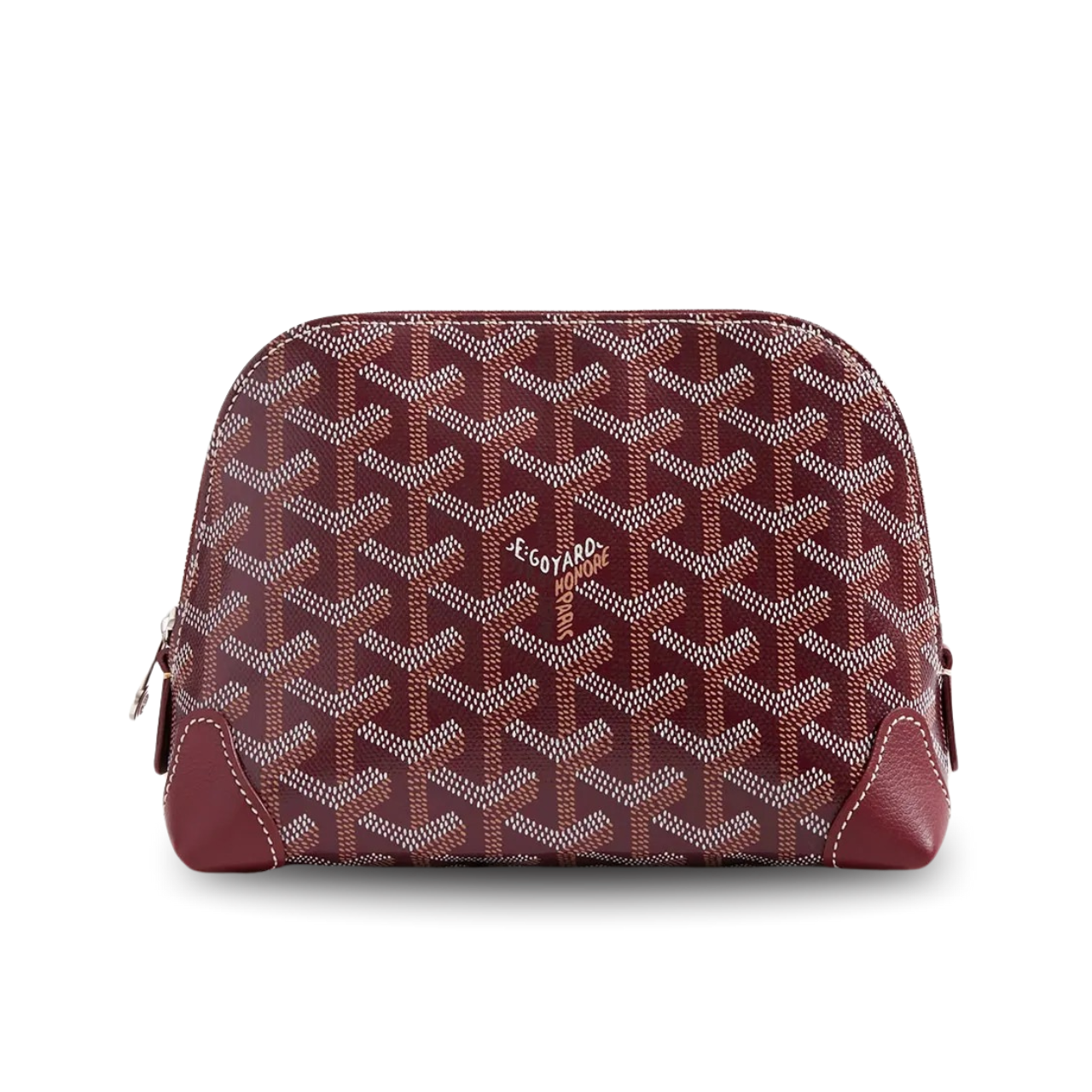 Goyard Vendôme Cosmetic Pouch 17 Cm Wine Red Goyardine Canvas And Calfskin Trim